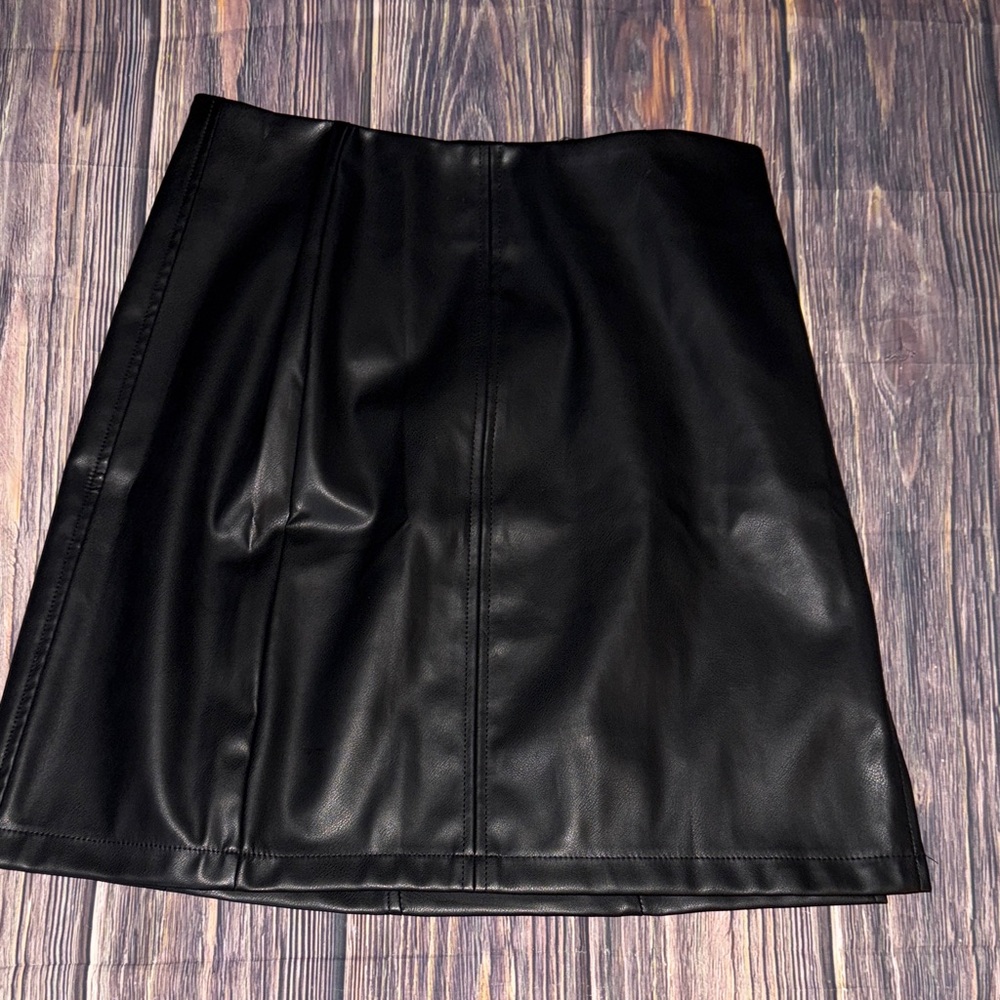 Black Faux Leather Mini Skirt